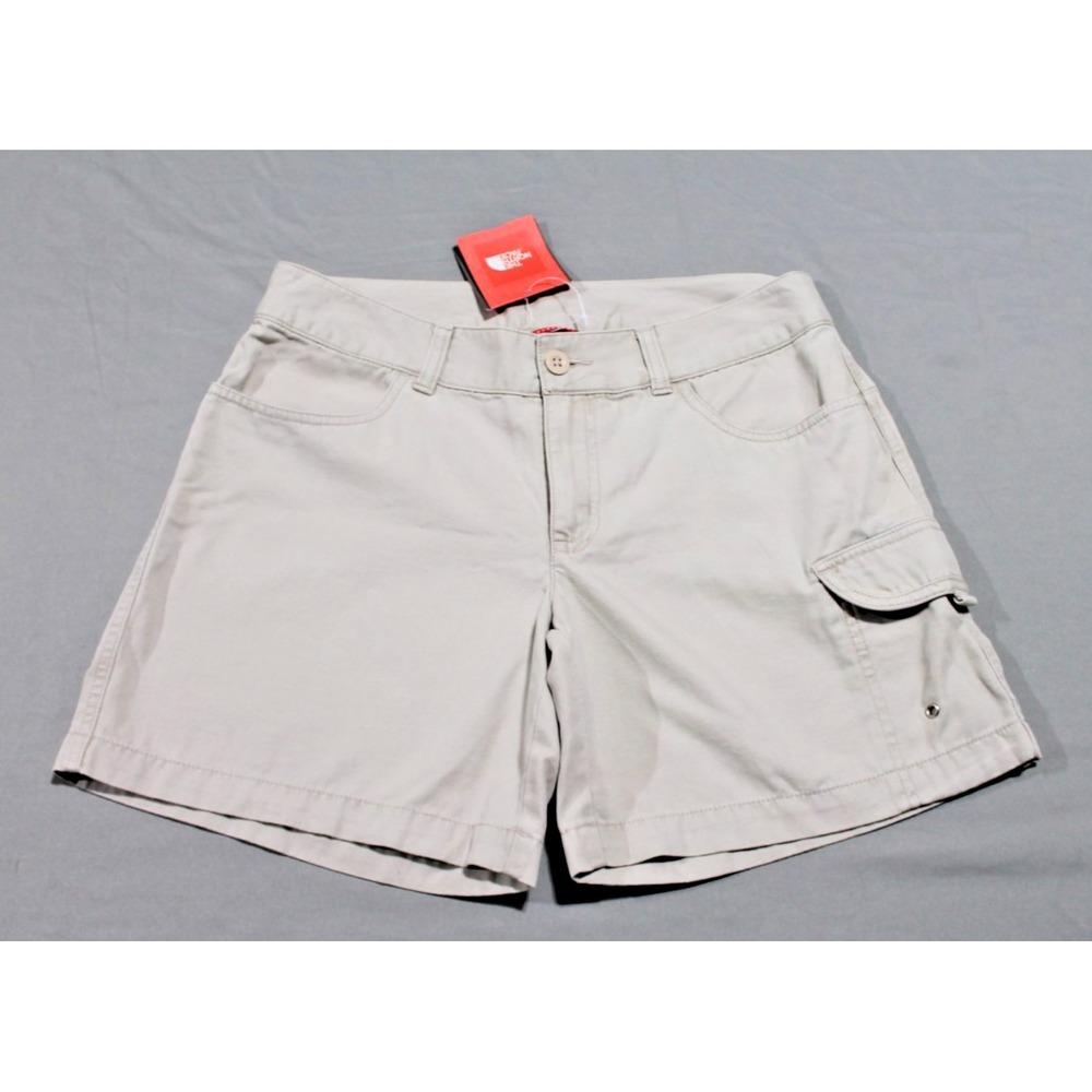 The North Face Womens At Ease 6" Shorts Soy Beige Cotton AU5T Size 6 NWT